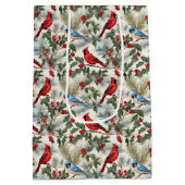 Blauvogelkachelmuster für den WeihnachtsKardinal Mittlere Geschenktüte (Rückseite)