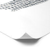 Blauwal Abstrakt Sea Glass Aquarellmalerei Poster (Ecke)