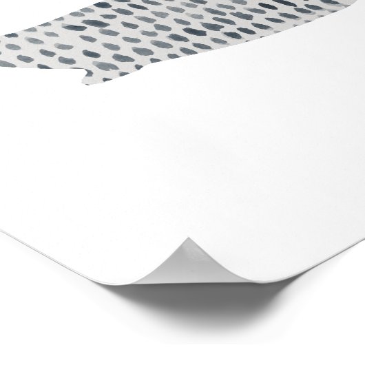 Blauwal Abstrakt Sea Glass Aquarellmalerei Poster (Ecke)