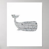 Blauwal Abstrakt Sea Glass Aquarellmalerei Poster (Vorne)