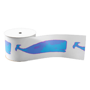 Blauwal auf irgendeiner Farbe Ripsband