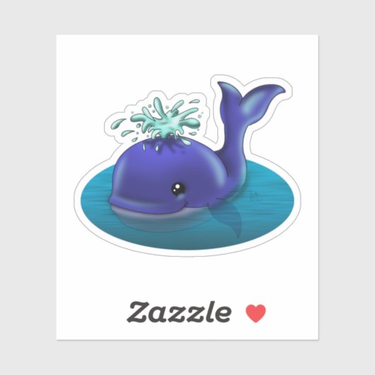 Blauwal Aufkleber (Blatt)