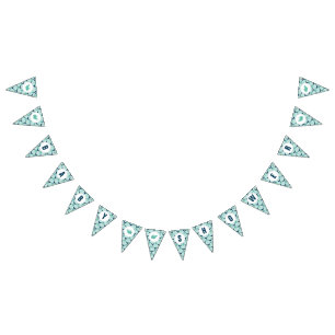 Blauwal-Babyparty-Fahne Wimpelkette