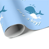 Blauwal-Babywaschpapier Geschenkpapier (Rolleneckpunkt)