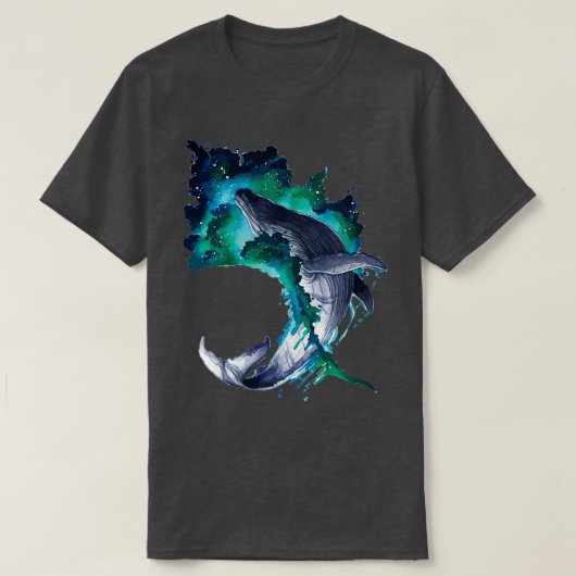 Blauwal Baleen-Ozeanwellenansicht T-Shirt (Design vorne)