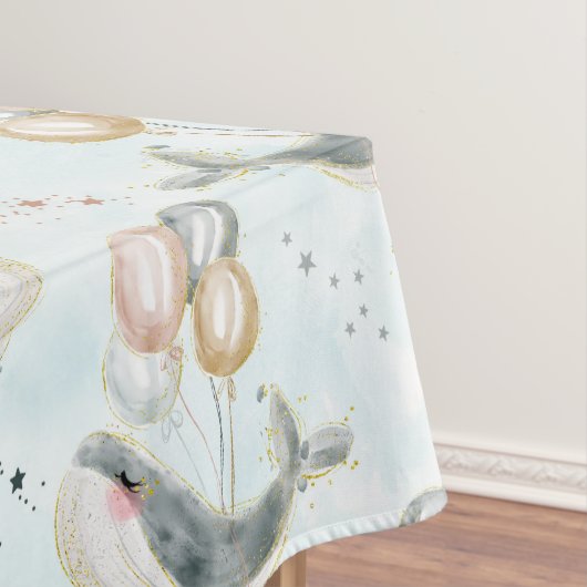 Blauwal-Ballon unter dem Meer Tischdecke (Beispiel)