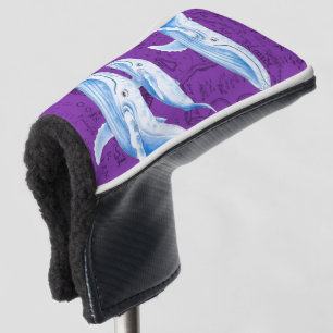 Blauwal-Familie lila Golf Headcover