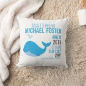 Blauwal-Geburts-Mitteilungs-Kinderzimmer-Kissen Kissen (Decke)