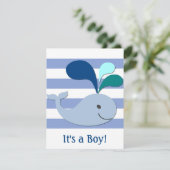 Blauwal-Geburtsankündigung Ankündigung (Stehend Vorderseite)