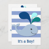 Blauwal-Geburtsankündigung Ankündigung (Vorne/Hinten)