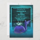 Blauwal-Geburtstagsparty Einladung (Vorderseite)