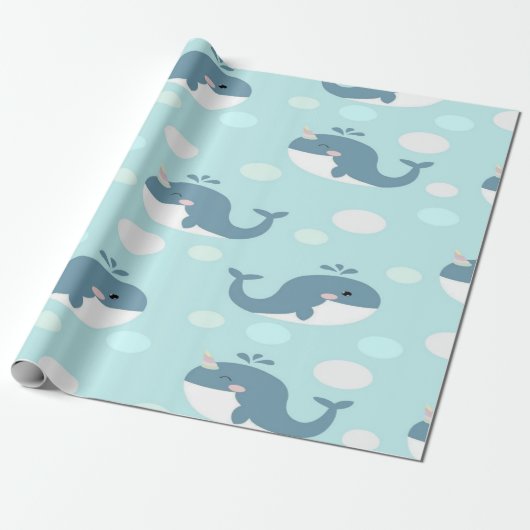 Blauwal Geschenkpapier (Ungerollt)