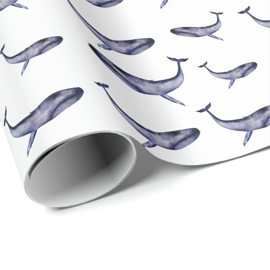 Blauwal Geschenkpapier (Rolleneckpunkt)