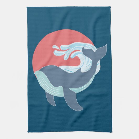 Blauwal Geschirrtuch (Vertikal)