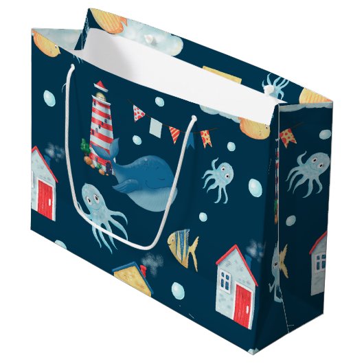 Blauwal Große Geschenktüte (Vorderseite Schrägansicht)