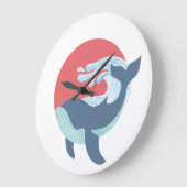 Blauwal Große Wanduhr (Winkel)