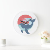 Blauwal Große Wanduhr (Zuhause)