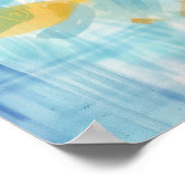 Blauwal Hintergrund Klein Poster (Ecke)