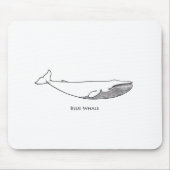 Blauwal-Illustration (Linie Kunst) Mousepad (Vorne)