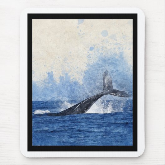 Blauwal im Ozean Mousepad (Vorne)