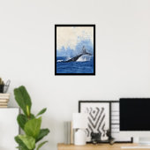 Blauwal im Ozean Poster (Heimbüro)
