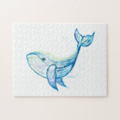 Blauwal in Aquarellen Puzzle (Horizontal)