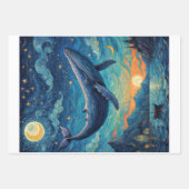Blauwal in einer blauen Van-Gogh-Welt Geschenkpapier Set (Vorderseite 2)