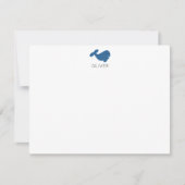 Blauwal Kinder Personalisiert Stationery Flat Mitteilungskarte (Vorderseite)