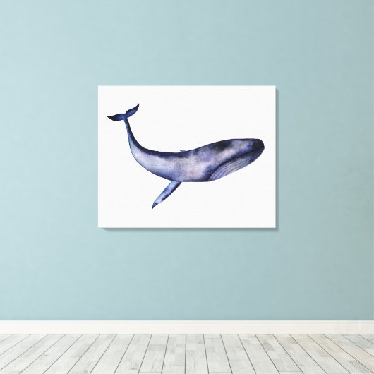 Blauwal Leinwanddruck (Insitu (Holzboden))