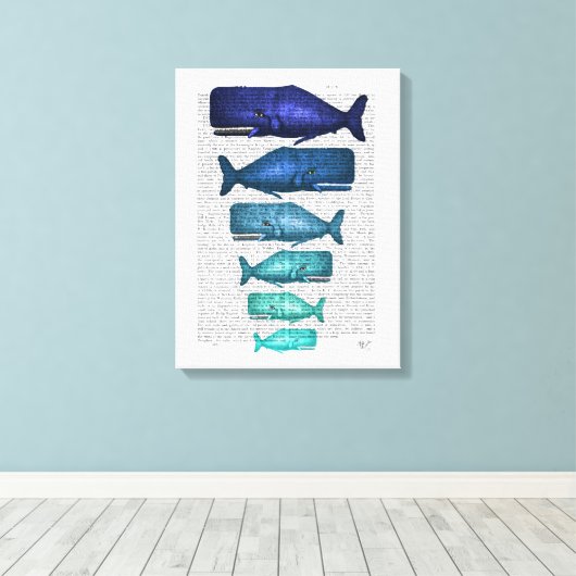 Blauwal Leinwanddruck (Insitu (Holzboden))