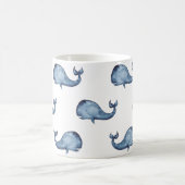 Blauwal. Meerestiere. Nautische Marinemuster Kaffeetasse (Mittel)