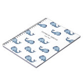 Blauwal. Meerestiere. Nautische Marinemuster Notizblock (Linke Seite)