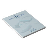 Blauwal mit Monogramm Notizblock (angewinkelt)