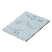 Blauwal mit Monogramm Notizblock (Rotiert)