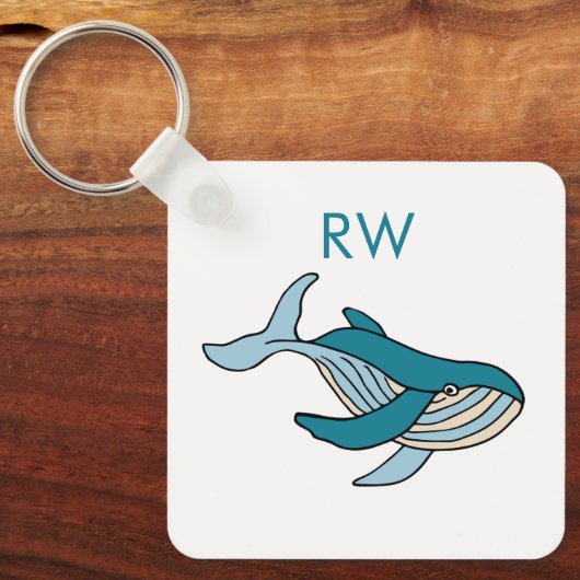 Blauwal-Monogramm Schlüsselanhänger (Vorderseite)