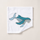 Blauwal-Muster Badhandtuch Set (Waschlappen)