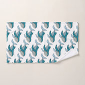 Blauwal-Muster Badhandtuch Set (Handtuch)