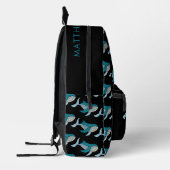 Blauwal-Muster Bedruckter Rucksack (Links)