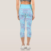 Blauwal-Muster Capri Leggings (Rückseite)
