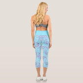 Blauwal-Muster Capri Leggings (Rückseite)