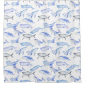 Blauwal-Muster Duschvorhang (Vorderseite)