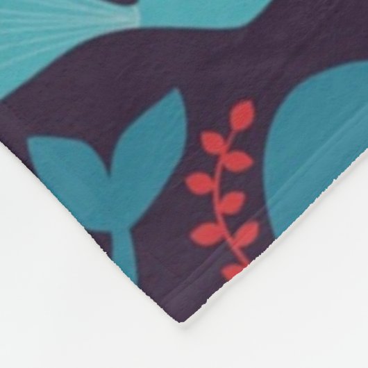 Blauwal-Muster Fleecedecke (Ecke)