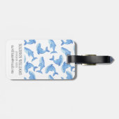 Blauwal-Muster Gepäckanhänger (Rückseite horizontal)