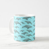 Blauwal-Muster Kaffeetasse (Vorderseite Links)