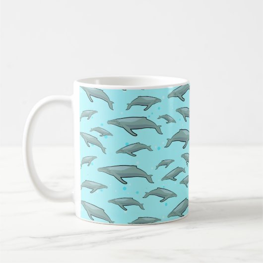 Blauwal-Muster Kaffeetasse (Links)