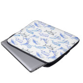 Blauwal-Muster Laptopschutzhülle (Vorne Knopf)