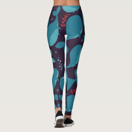 Blauwal-Muster Leggings (Rückseite)