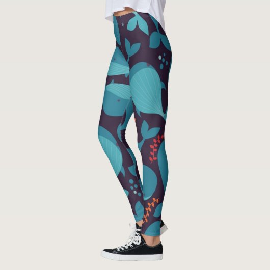 Blauwal-Muster Leggings (Links)