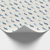 Blauwal-Muster mit kleinen Sternen Geschenkpapier (Ecke)