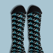Blauwal-Muster Socken